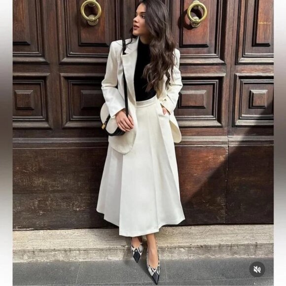 ZARA LAYERED BOX PLEAT SKIRT ZW COLLECTION - Picture 6 of 6